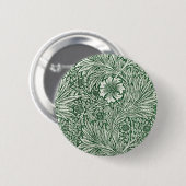 William Morris Marigold Groene Bloembloem Ronde Button 5,7 Cm (Voorkant /achterkant)