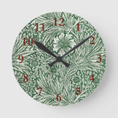 William Morris Marigold Groene Bloembloem Ronde Klok (Voorkant)