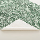 William Morris Marigold Groene Bloembloem Sherpa Deken (3/4)