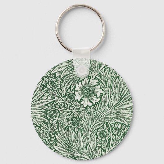 William Morris Marigold Groene Bloembloem Sleutelhanger (Voorkant)