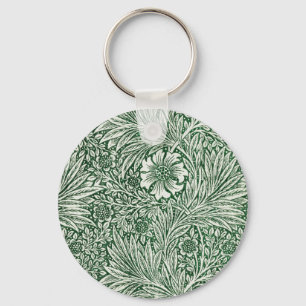 William Morris Marigold Groene Bloembloem Sleutelhanger