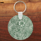 William Morris Marigold Groene Bloembloem Sleutelhanger (Voorkant)