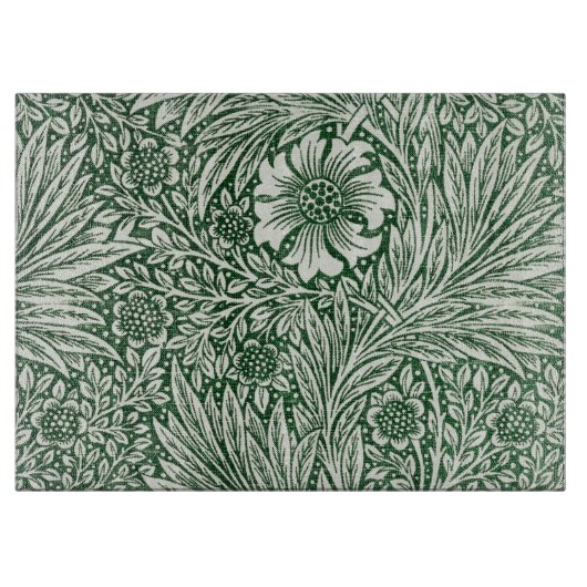 William Morris Marigold Groene Bloembloem Snijplank (Voorkant)