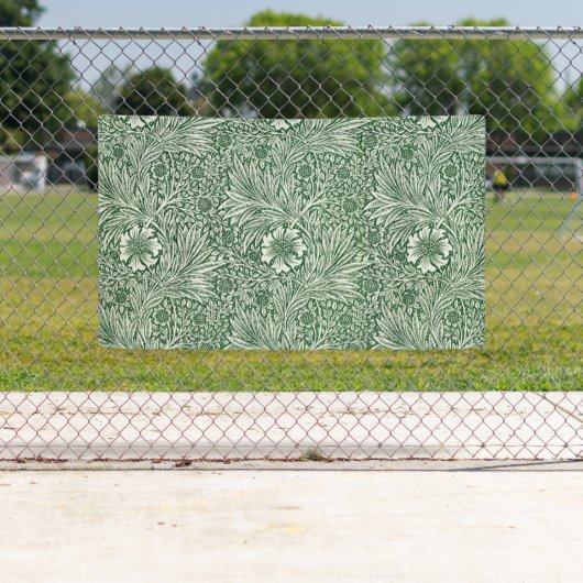 William Morris Marigold Groene Bloembloem Spandoek (Insitu)