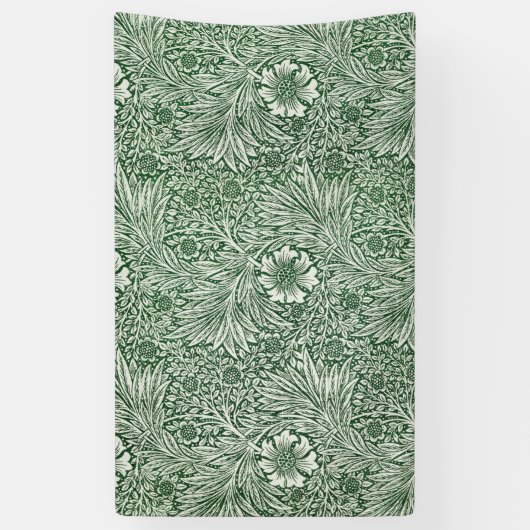 William Morris Marigold Groene Bloembloem Spandoek (Verticaal)