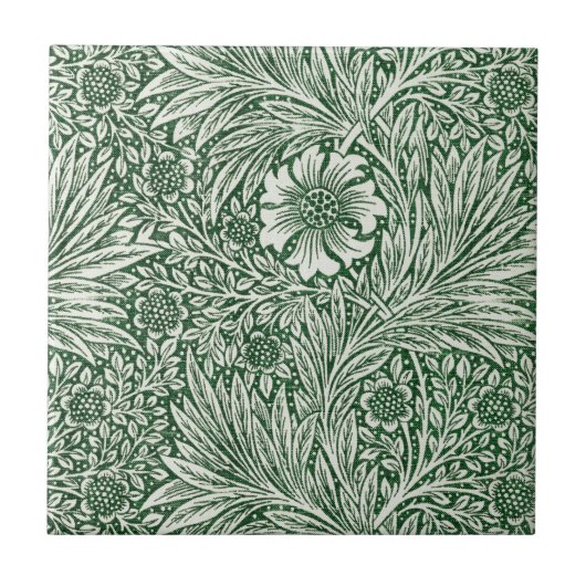William Morris Marigold Groene Bloembloem Tegeltje (Voorkant)