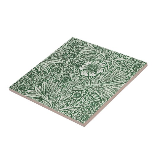 William Morris Marigold Groene Bloembloem Tegeltje (Zijkant)