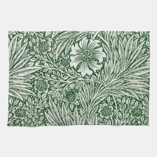 William Morris Marigold Groene Bloembloem Theedoek (Horizontaal)