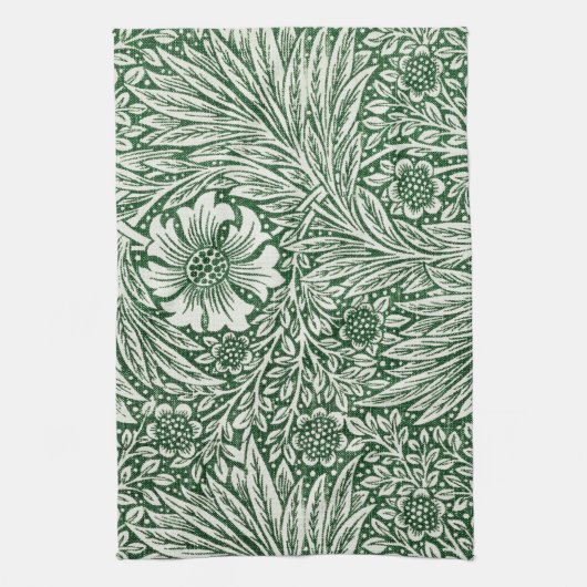 William Morris Marigold Groene Bloembloem Theedoek (Verticaal)