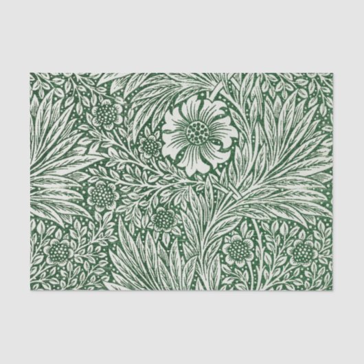 William Morris Marigold Groene Bloembloem Tissuepapier (Voorkant)