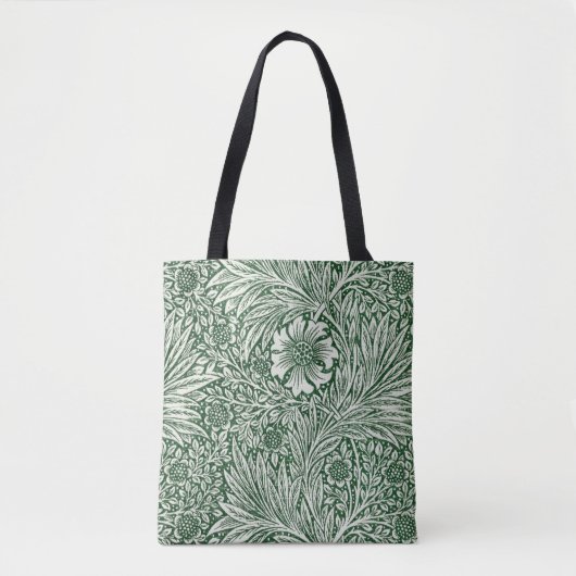 William Morris Marigold Groene Bloembloem Tote Bag (Voorkant)