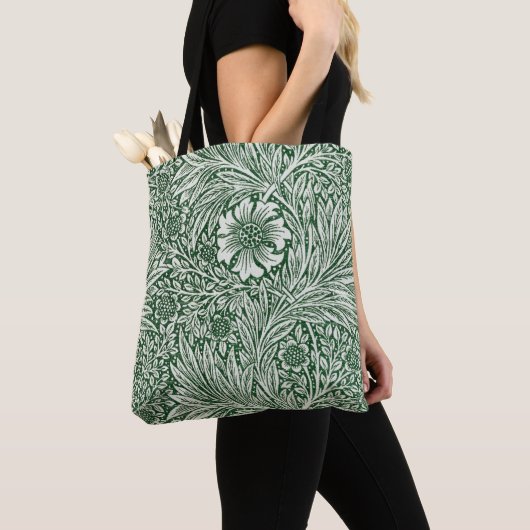 William Morris Marigold Groene Bloembloem Tote Bag (Dichtbij)