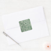 William Morris Marigold Groene Bloembloem Vierkante Sticker (Envelop)
