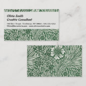William Morris Marigold Groene Bloembloem Visitekaartje (Voorkant / Achterkant)