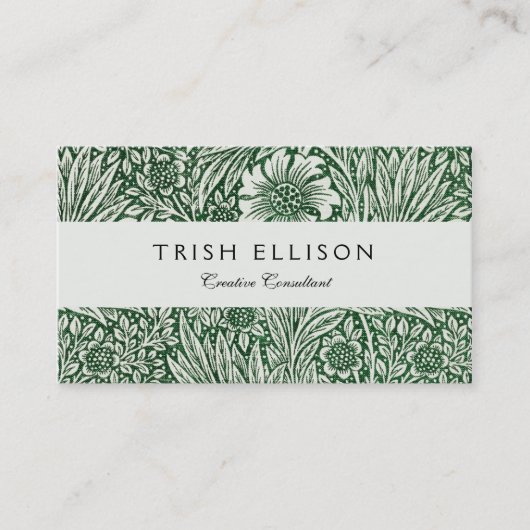 William Morris Marigold Groene Bloembloem Visitekaartje (Voorkant)