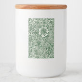William Morris Marigold Groene Bloembloem Voedselcontainer Etiket (Voorkant)