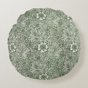 William Morris Marigold Groene Bloemige Kunstprint Rond Kussen