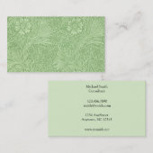 William Morris Marigold (Groene) Pattern Visitekaartje (Voorkant / Achterkant)