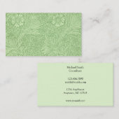 William Morris Marigold (Groene) Pattern Visitekaartje (Voorkant / Achterkant)