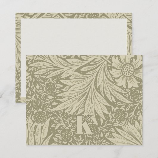  William Morris Marigold Patroon Note Kaart Notitiekaartje (Voorkant / Achterkant)