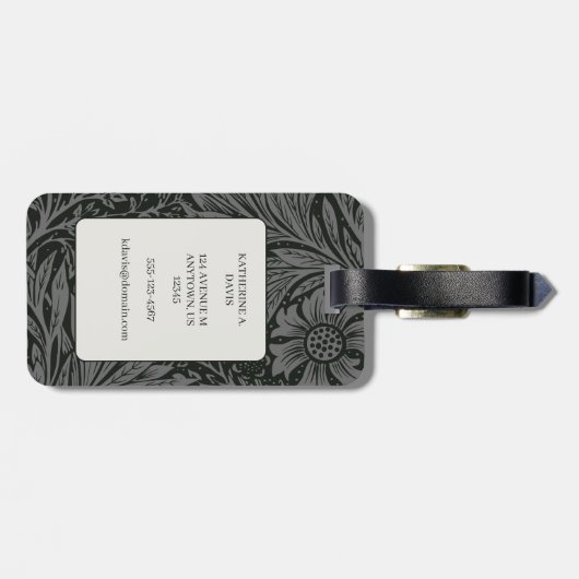  William Morris Marigold Pattern Bagagelabel (Achterkant horizontaal)
