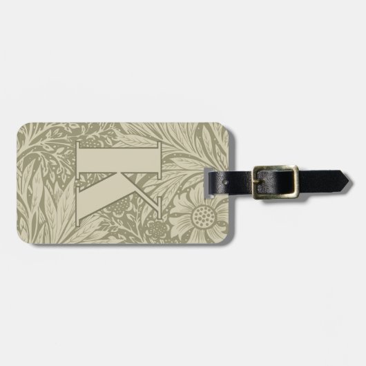  William Morris Marigold Pattern Bagagelabel (Voorkant horizontaal)