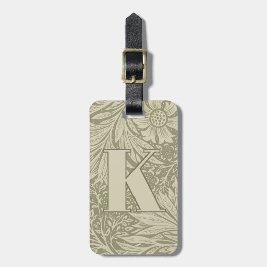  William Morris Marigold Pattern Bagagelabel (Voorkant verticaal)