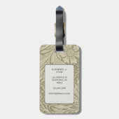  William Morris Marigold Pattern Bagagelabel (Achterkant verticaal)