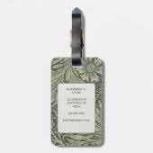 William Morris Marigold Pattern Bagagelabel (Achterkant verticaal)
