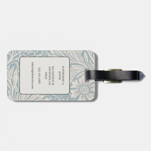  William Morris Marigold Pattern Bagagelabel (Achterkant horizontaal)