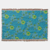 William Morris Marigold, Turquoise & Cobalt Blue Deken (Voorkant)