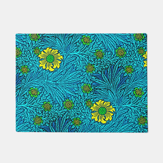 William Morris Marigold, Turquoise & Cobalt Blue Deurmat (Voorkant)