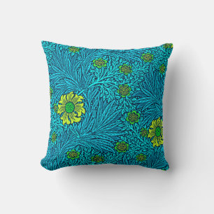 William Morris Marigold, Turquoise & Cobalt Blue Kussen