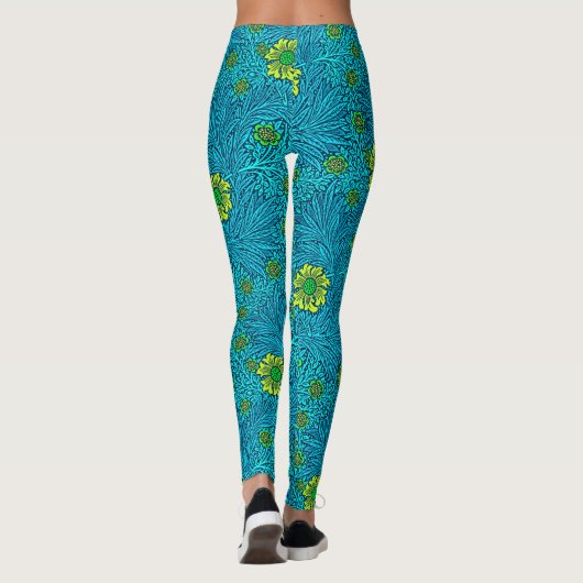 William Morris Marigold, Turquoise & Cobalt Blue Leggings (Achterkant)