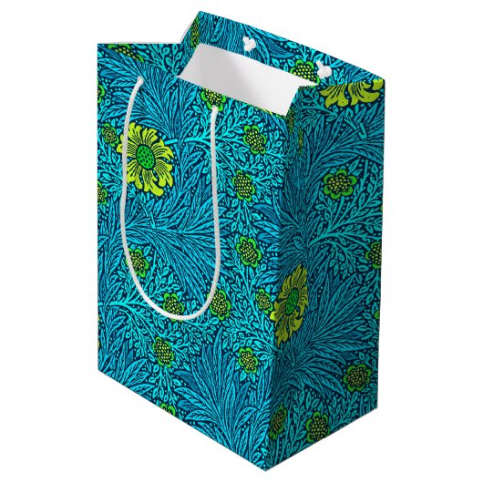 William Morris Marigold, Turquoise & Cobalt Blue Medium Cadeauzakje (Achterkant Gekanteld)