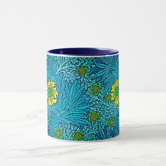 William Morris Marigold, Turquoise & Cobalt Blue Mok (Midden)