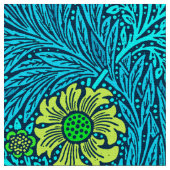 William Morris Marigold, Turquoise & Cobalt Blue Stof (Close Up)