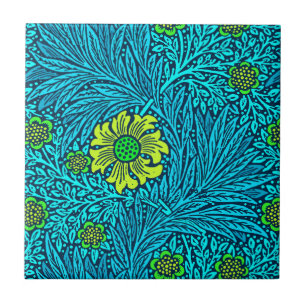 William Morris Marigold, Turquoise & Cobalt Blue Tegeltje