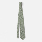 William Morris Marigold Vintage Groene Bloem Stropdas (Achterkant)