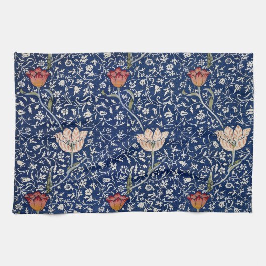 William Morris Medway Blauw Bloemmotief Theedoek (Horizontaal)