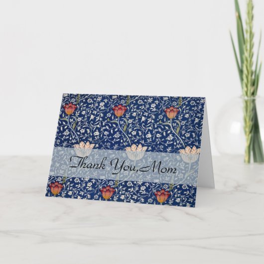 William Morris Medway Blue Floral Bedankkaart (Voorkant)