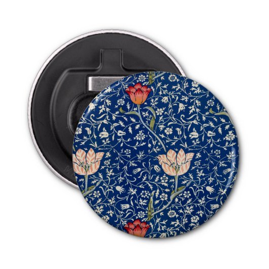 William Morris Medway Blue Floral Button Flesopener (Voorkant)
