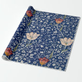William Morris Medway Blue Floral Cadeaupapier (Uitgerold)