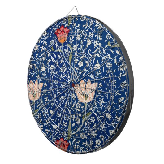 William Morris Medway Blue Floral Dartbord (Voorkant Rechts)
