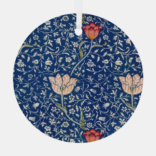 William Morris Medway Blue Floral Glas Ornament (Achterkant)