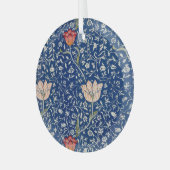 William Morris Medway Blue Floral Glas Ornament (Voorkant links)