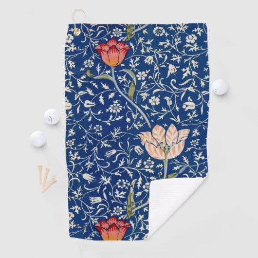 William Morris Medway Blue Floral Golfhanddoek (Insitu)