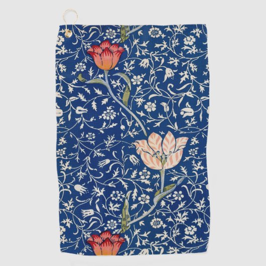 William Morris Medway Blue Floral Golfhanddoek (Voorkant)
