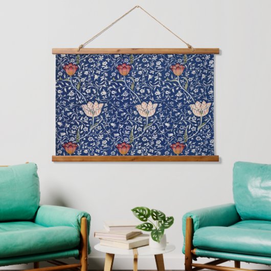 William Morris Medway Blue Floral Hangend Wandkleed (Woonkamer)