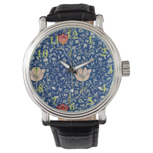 William Morris Medway Blue Floral Horloge